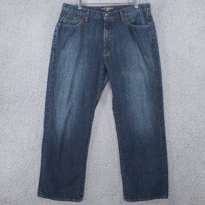 Lucky Brand 181 Straight Jeans Mens 36x29 Faded Dark Washed